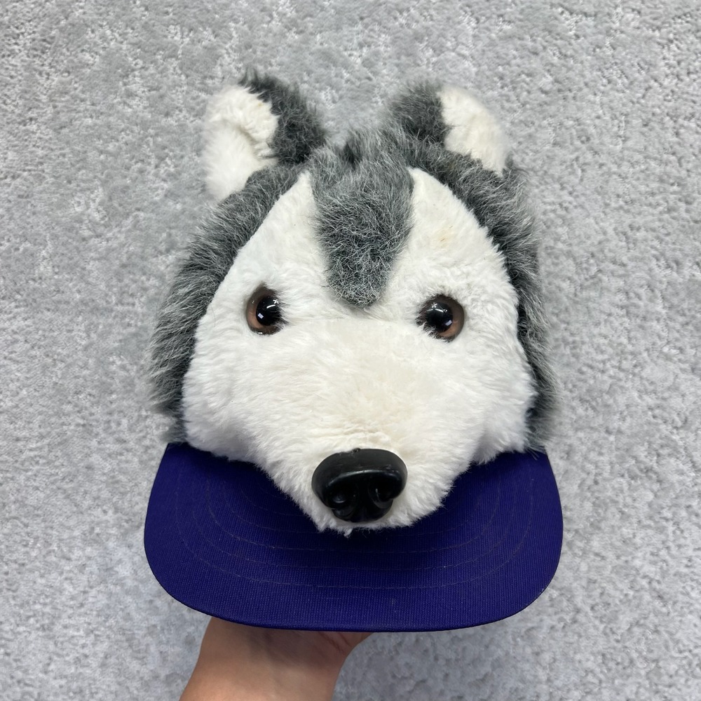 VINTAGE Young An Washington Huskies Plush Snapback Hat Mens Purple Faux Fur